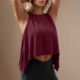 thumbnail image 2 of Stichou Women's Workout Crop Tops Y2K Oversized Cap Sleeve Flowy Tee Loose Fit Boxy Basic Yoga 2026 Summer Active Gym Shirts Deep Red 2XL, 2 of 7
