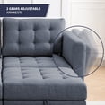 thumbnail image 2 of ijuicy U/L Shaped Couch Set with Storage Ottoman, 6 Seater Modular Sectional Sofa with Adjustable Armrest for Living Room, Dark Grey, 2 of 8