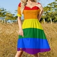 thumbnail image 3 of LGBT Casual Dress Pride Flag Stripe Stylish Dresses Elegant Dress Female V Neck Oversized Clothes, 3 of 6
