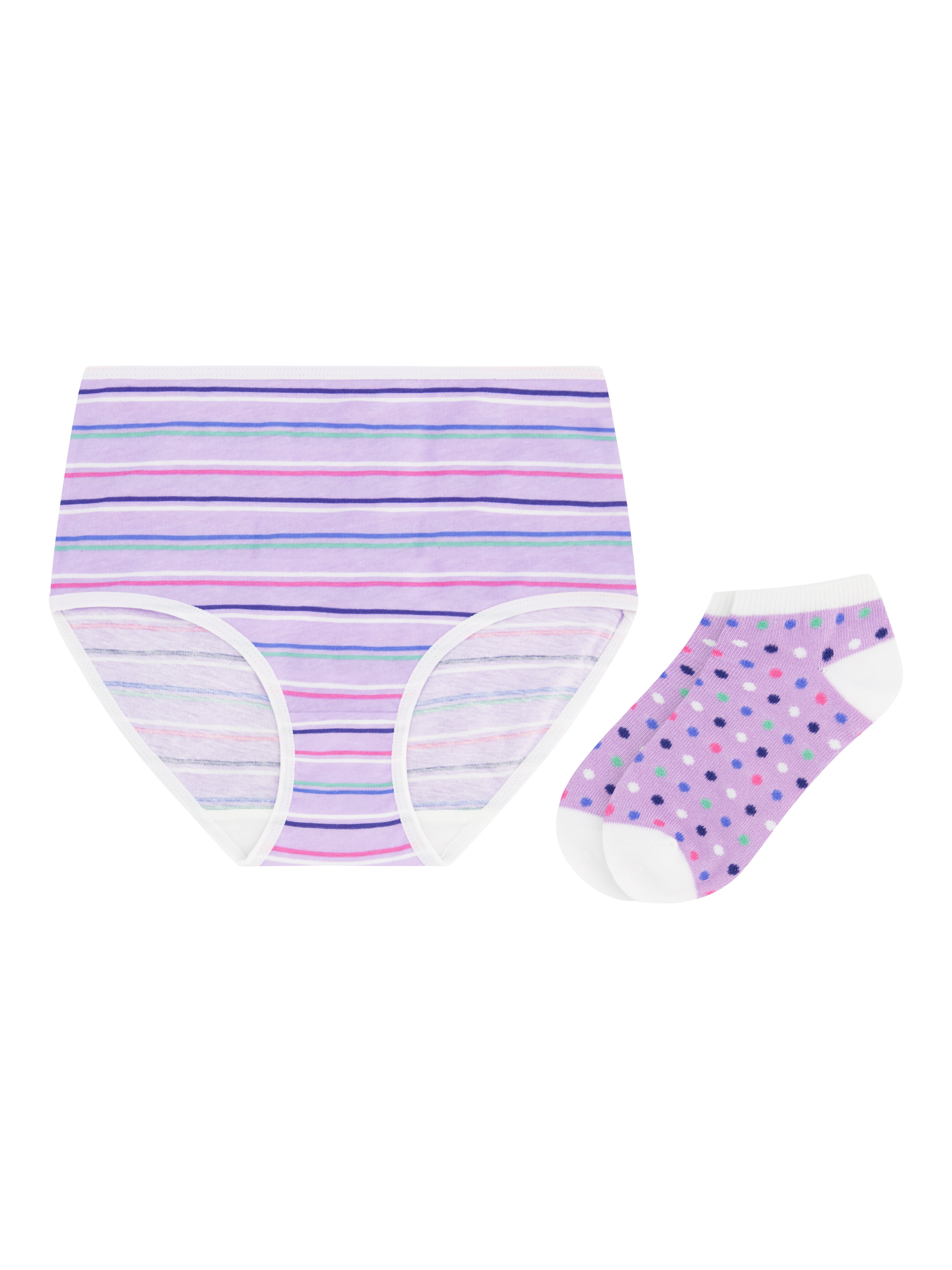 Wonder Nation Girls Cotton Underwear & Socks Bundle, 14-Pack, Sizes 4-16