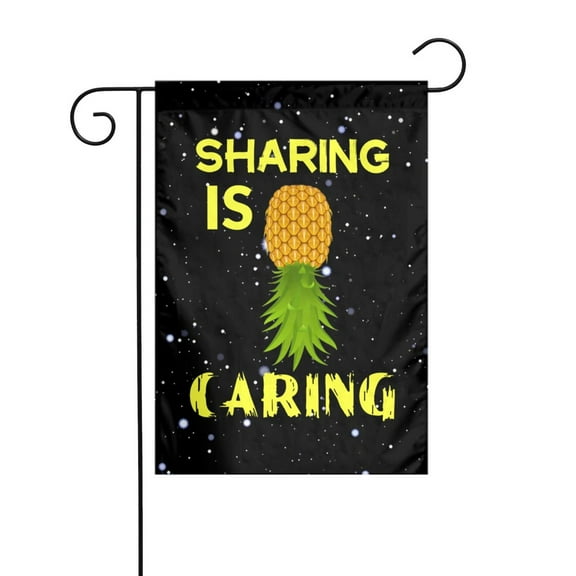 Funny Down Pineapple Pattern Garden Flag Decoration Yard Farmhouse Double Sided Holiday Party Outdoor Camping Decor Flags 12x18in