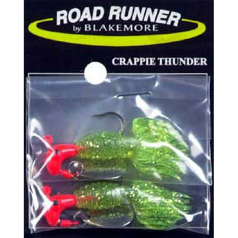 Team Crappie Tamer Fishing Lure, Fluorescent Red & Chartreuse, 1/8 Oz.  Underspin Fishing Jig