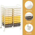 thumbnail image 3 of XPOPR  20-Drawer Rolling Storage Cart, Multifunctional Art Craft Organizer Cart, Mobile Utility Storage Cart with Removable Drawers & Lockable Wheels, Craft Cart for Home Office School, Yellow, 3 of 10