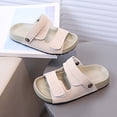 thumbnail image 6 of Kids Adjustable Double Strap Slide Sandals Boys Girls Open Toe Slippers Soft Flat Summer Slides for Casual Daily Wear Beige Size 5.5-6 Years, 6 of 7
