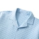 thumbnail image 3 of Camisa Elvqul de Hombre Manga Corta Azul sin Estampado con Solapa Casual, 3 of 8