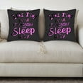 thumbnail image 3 of Set of 2 Decorative Throw Pillow Covers 18x18in - Fun Handwritten ' In a Relationship with Sleep ' Design on Black Background for Couch Bed Car, 3 of 8