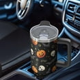 thumbnail image 5 of 40oz Halloween Tumbler with Straw and Lid Skull Pumpkin Travel Coffee Tumbler Cup with Handle for Halloween Birthday Gifts, 5 of 5