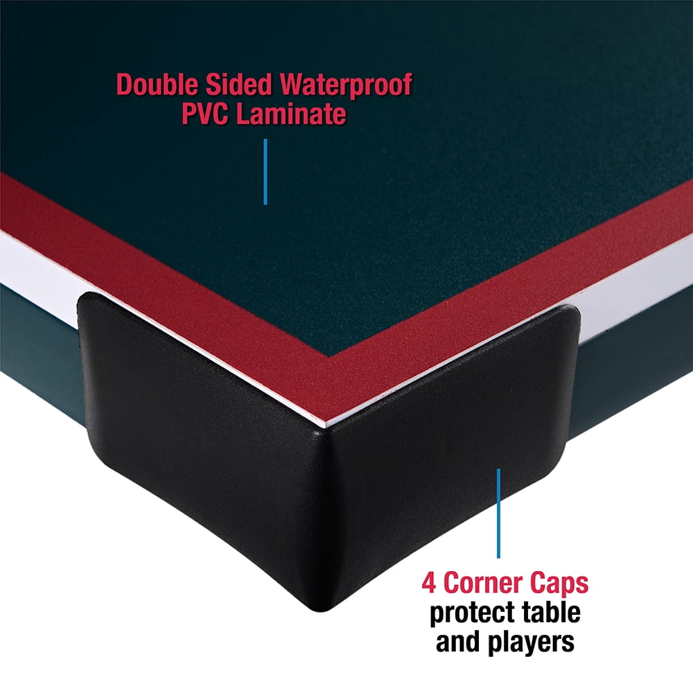 MD Sports Mid Size Ping Pong Table Tennis Table, 4 Piece Foldable Design with Net & Accessories, Dark Green