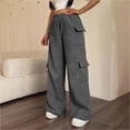 thumbnail image 7 of Falkdiz Women's High Waist Sweatpants Open Bottom Wide Leg Pockets Loose Cargo Casual Athletics Pantalones Sport Outdoor Track Pants for Women Drawstring Fashion, 7 of 7