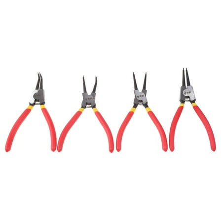 

4 Pcs 7in Circlip Pliers Set Retaining Clip Internal External Spring Bent Straight Snap Ring Disassembly Home Crimp Tool