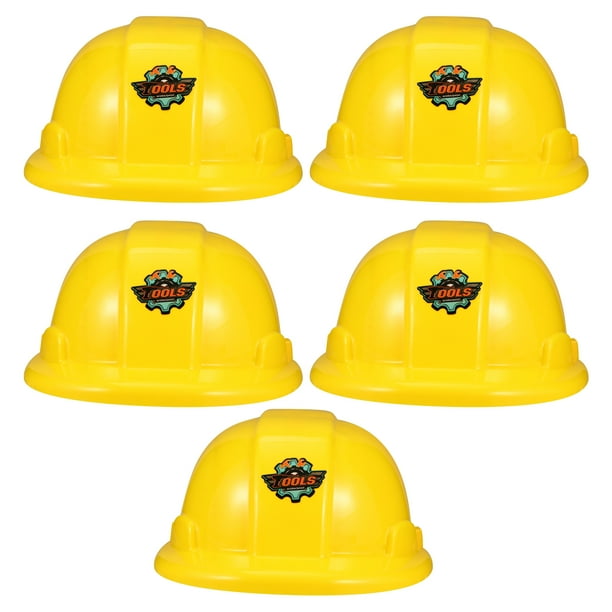 Construction Hat Kids Hats Toy Party Hard Helmet Worker Yellow Plastic