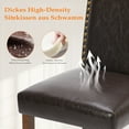 thumbnail image 4 of CONCETTA 6 Nailhead Trim Parsons Chairs, Wood Legs, Stylish Leather, Elegant Chair Set, Dark Brown, 4 of 7