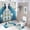 Vintage Peacock, variant on Fantasy Peacock Luxury 4 Piece Shower Curtain Sets, Non-Slip Rugs, Toilet Lid Cover and Bath Mat, Durable and Waterproof, for Bathroom Decor Set One