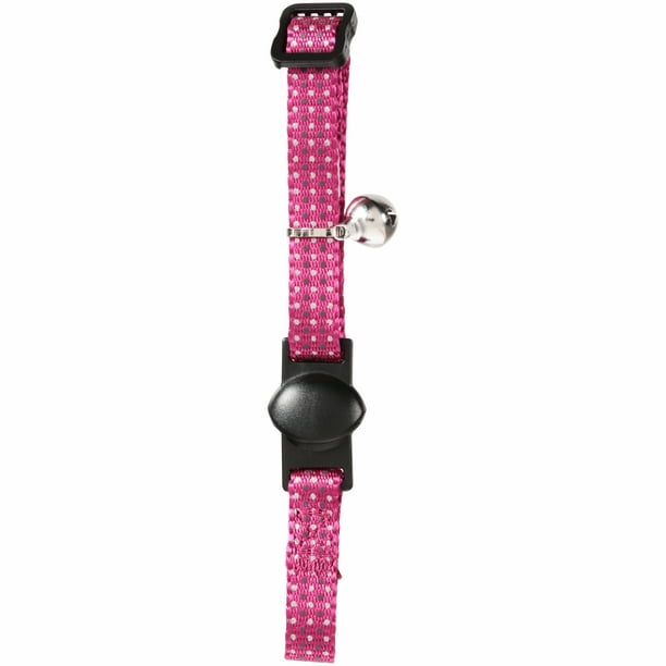 Aspen Pet Reflective Breakaway Cat Collar, Adjustable, Pink Polka Dot ...