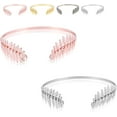thumbnail image 1 of Back-Worn Leaf Metal Headband - Goddess Bridal Headpiece, Fashion Leaf Back, Adjustable Wedding Hair Accessory for Women, Boho Chic Headband for Special Occasions(Rose gold+Silver), 1 of 10