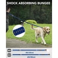 thumbnail image 3 of WAAYEE Tactical Dog Leash Heavy Duty, 4-6FT Shock Absorbing Bungee Lead with 2 Padded Handle, Metal Carabiner Clip, Car Seatbelt, Strong No Pull Leash for Medium Large X-Large Dogs, Navy Blue, 3 of 14