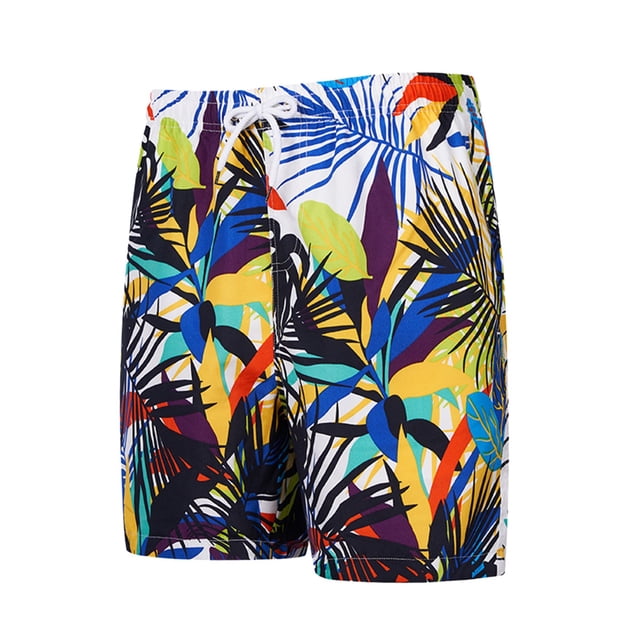 Aayomet Men's Beachwear Board Shorts Boucle à Revers Shorts (Jaune, L)