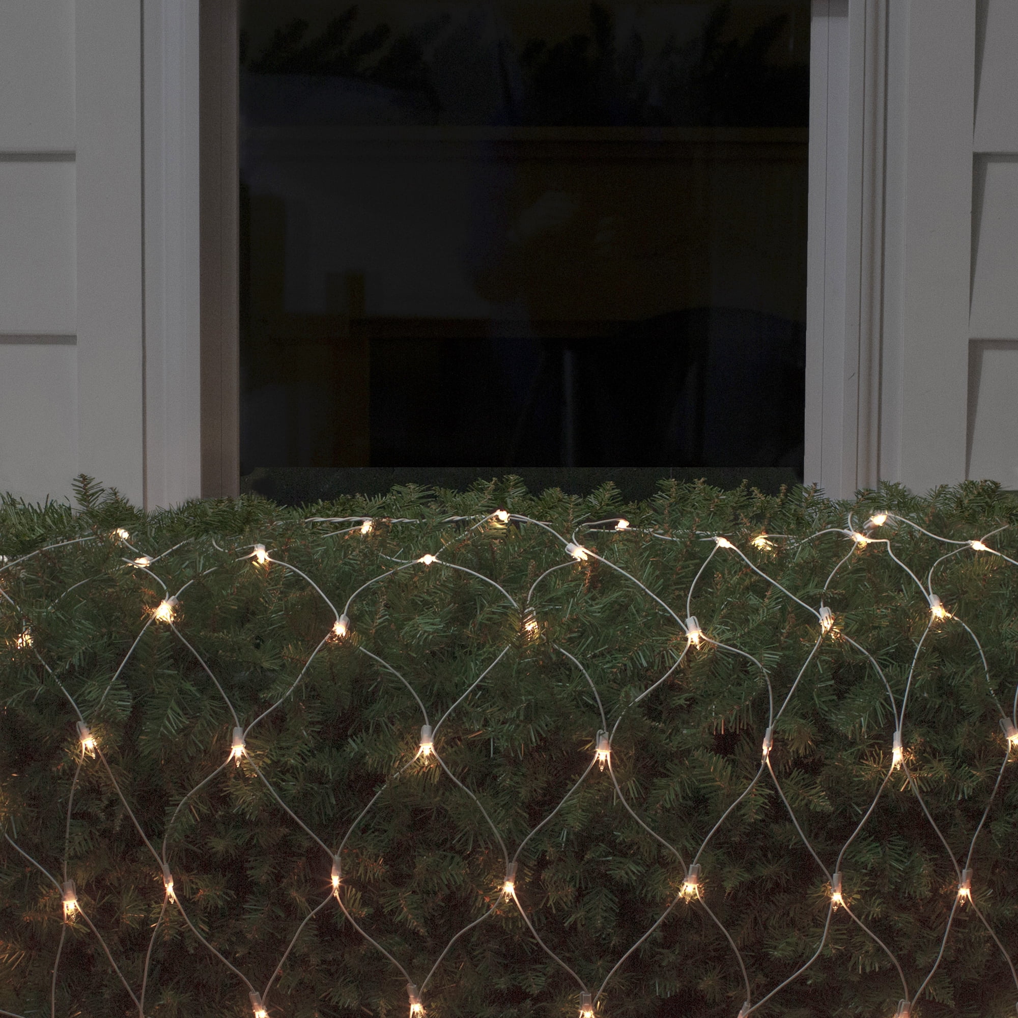 Northlight Mini Net Style Cloun Wrap Christmas Lights - 4' x 6' - Clear - White Wire
