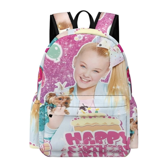 JOJO Siwa-theme Backpack, Campus style schoolbag Bookbag with Adjustable Shoulder Straps And Large Zip Compartment, Unisex Travel Bags.42x30x15cm
