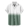 thumbnail image 5 of Stamzod Men Hawaiian Shirt with Pocket Summer Lightweight Short Sleeve Vacation Tops Casual Oversized Gradient Printing Beach Button Down Shirts Army Green A XXXL, 5 of 6