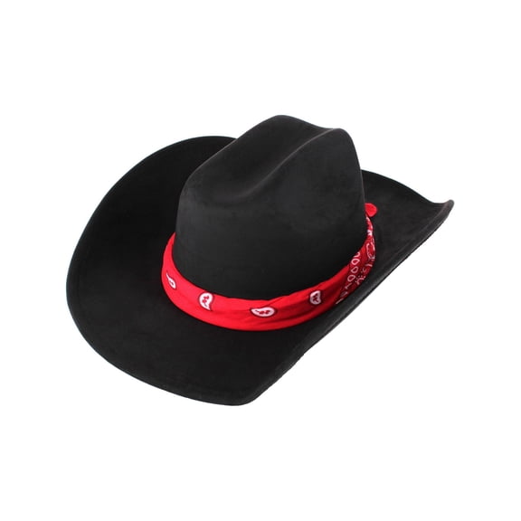 CTM Cowboy Hat with Paisley Bandana Scarf (Women)