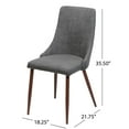 thumbnail image 6 of Noble House Beatrice Indoor Mid Century Fabric Dining Chairs, Set of 2, Light Gray, 6 of 12