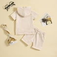 thumbnail image 3 of SNKSDGM Girls Baby Girl Outfits 9-12 Months Easter Baby Girl Outfits 9-12 Months Summer Toddler Boys Girls Short Sleeve Solid Hooded T Shirt Tops Shorts Outfits Baby Girl Outfits 6-12 Months, 3 of 6