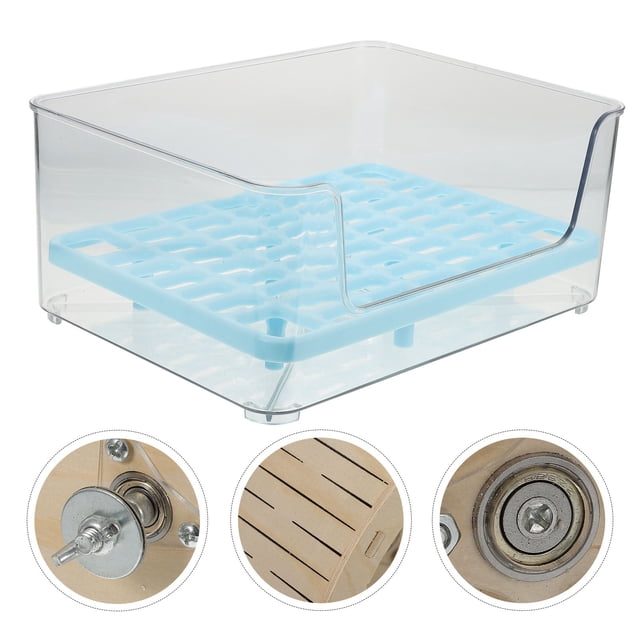 IFANLANDOR Small Litter Box for Rats Rabbit Litter Box Transparent Plastic Potty Training 1Set