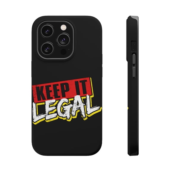 DistinctInk Tough Case for Apple iPhone 15 PRO (6.1" Screen), Compatible with MagSafe Charging - Keep It Legal