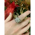 thumbnail image 4 of Forever Jewels 2Ct Round Moissanite Mens Cluster Ring 14K White Gold Plated, 4 of 4