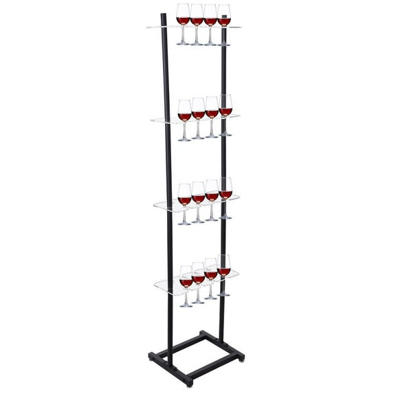 XIANERS Champagne Wall,Champagne Wall Holder for Party,4 Tier Metal Champagne Wall Stand,32 Wine Glass Champagne Wall for Champagne Cups at Weddings, Bridal Shower Parties & Events