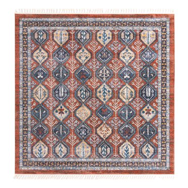 Unique Loom Aramis Collection Area Rug - Conner (10' Square Rust Red/Brown)