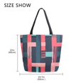 thumbnail image 5 of FORMRS Womens Canvas Tote Bag with Zipper Inner Pocket Shoulder Handbag, Pink Geometric, 5 of 7