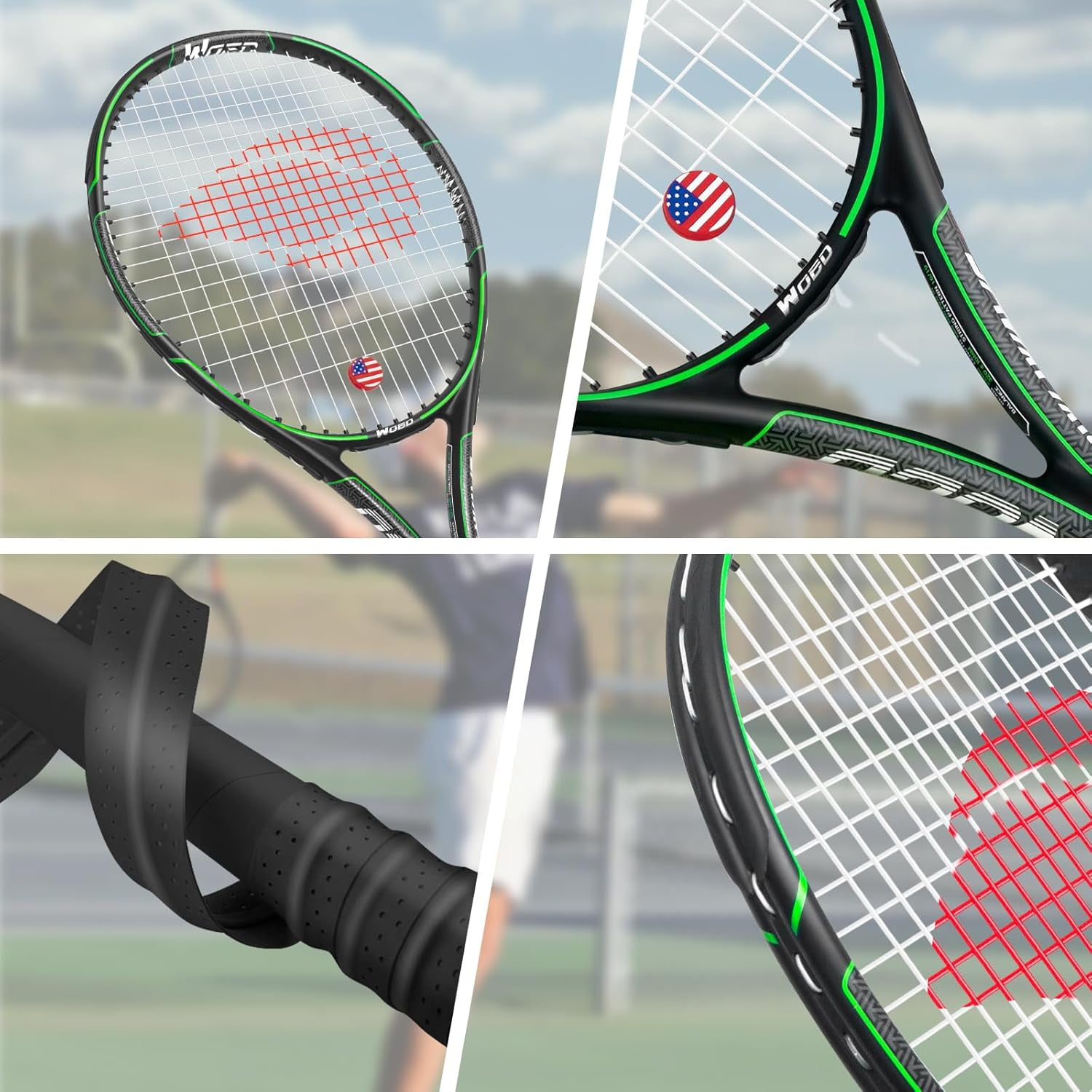 Adult 2 Player Tennis Racket Perfect for Beginner and Professional Players, 27" Speed Tennis Racquet Include Overgrips, Tennis Bag, Vibration Dampes, Covers