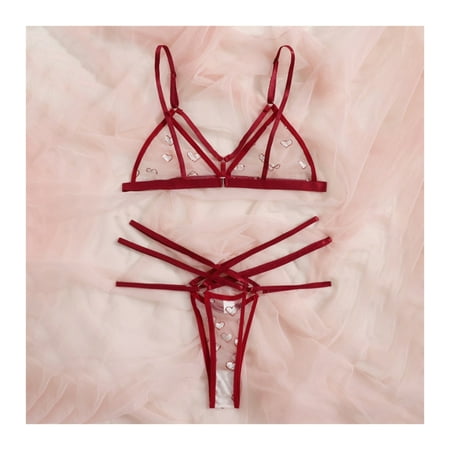 

Women Erostic Lace Lace Lingerie Sets Sling Bikini Briefs S
