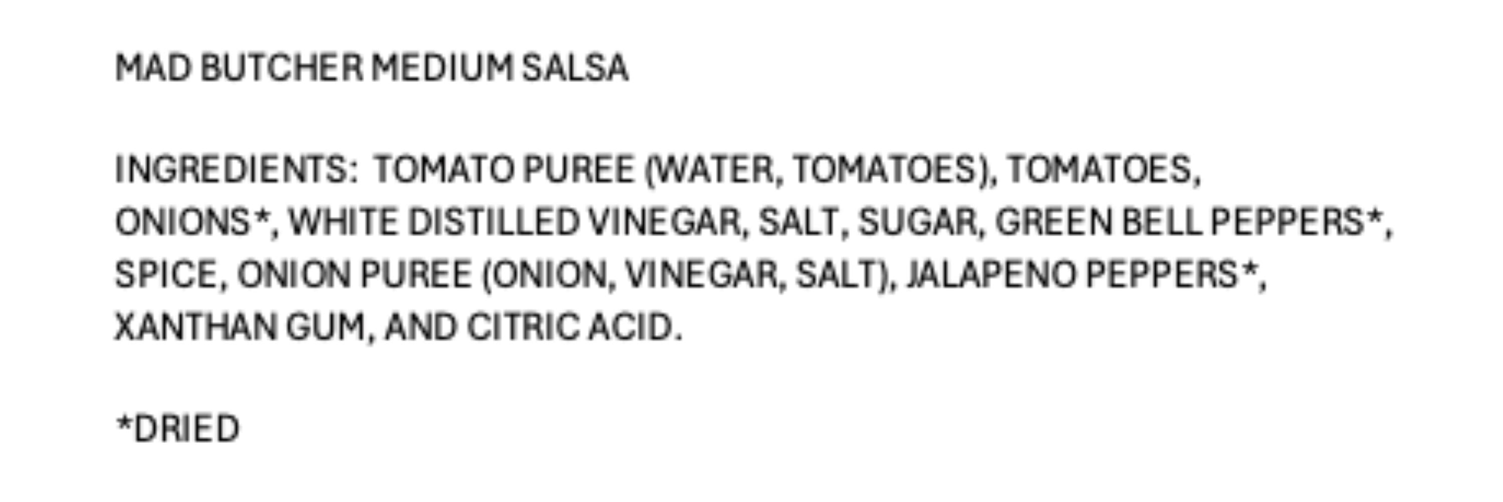 (3 pack) The Mad Butcher's Private Blend Medium Salsa, Gluten Free, Shelf-stable, 16 oz Jar