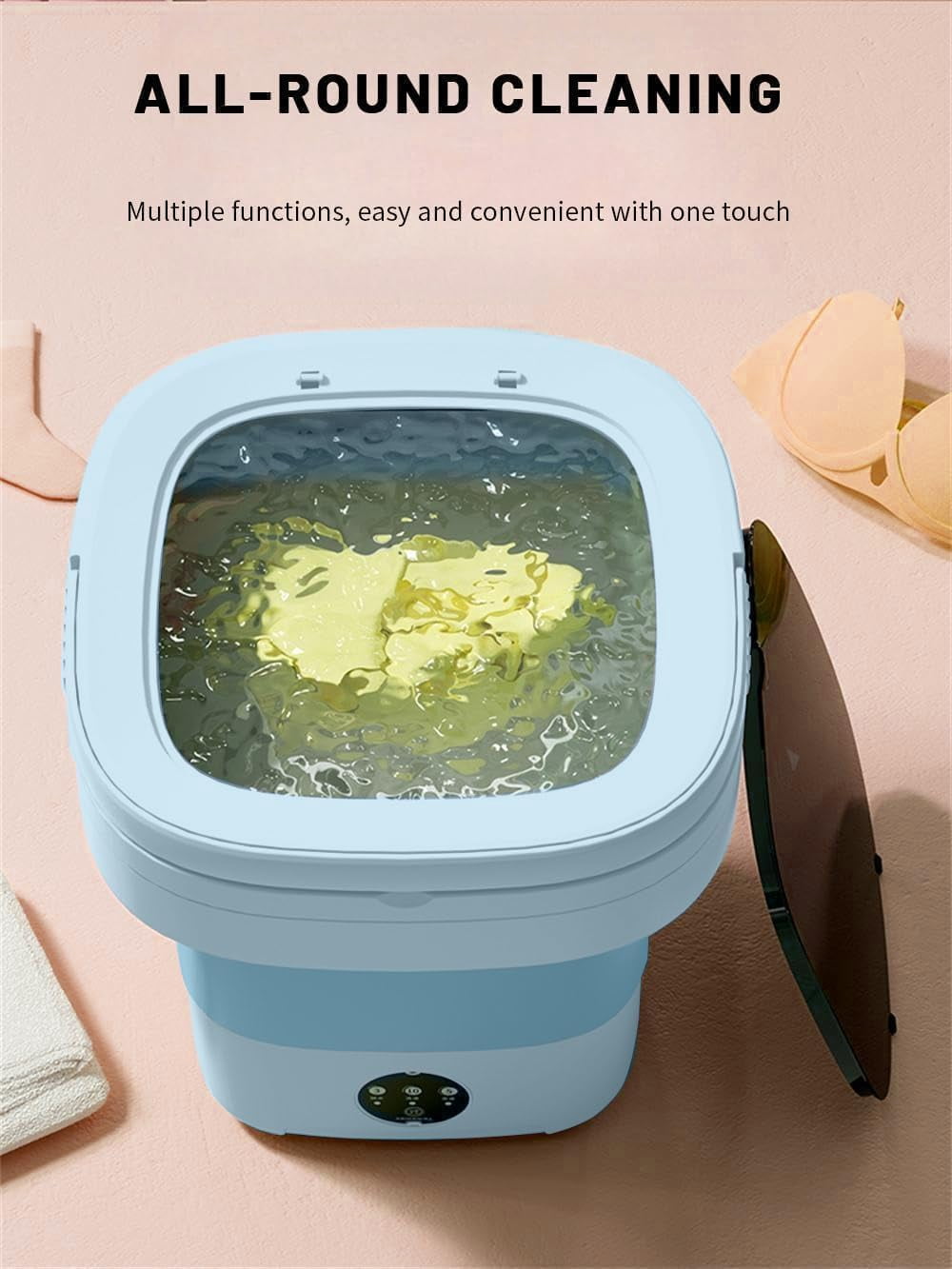 Portable Washing Machine, Mini Washer,11L Upgraded Large Capacity Foldable Washer.Deep Cleaning of Underwear, Baby Clothes and Other Small Clothes.Suitable for Apartments, Dormitories, Hotels.