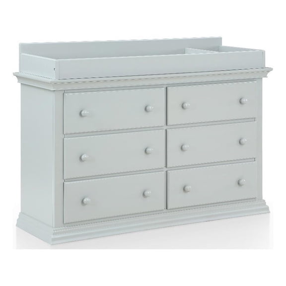 Pemberly Row 6-Drawers Modern Wood Double Dresser in Light Gray