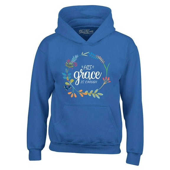Shop4Ever Men's His Grace is Enough Hooded Sweatshirt Hoodie XX-Large Royal Blue