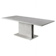 Milan Kaitlynn Contemporary Steel and Melamine Extendable Dining Table in Gray