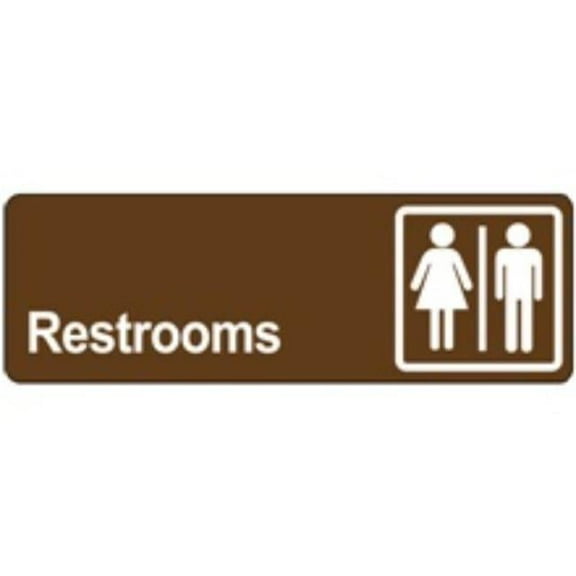 Partners Brand SN510 Restrooms Door Sign, Brown