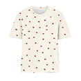 thumbnail image 2 of Camiseta de Cuello Redondo de Manga Corta con Suéter Impreso Casual para las Mujeres, Ligero Top Diario, 2 of 4