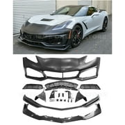 Extreme Online Store Replacement For 14-19 Corvette C7 | ZR1 Style Front Bumper Cover Grille Lower Lip Splitter