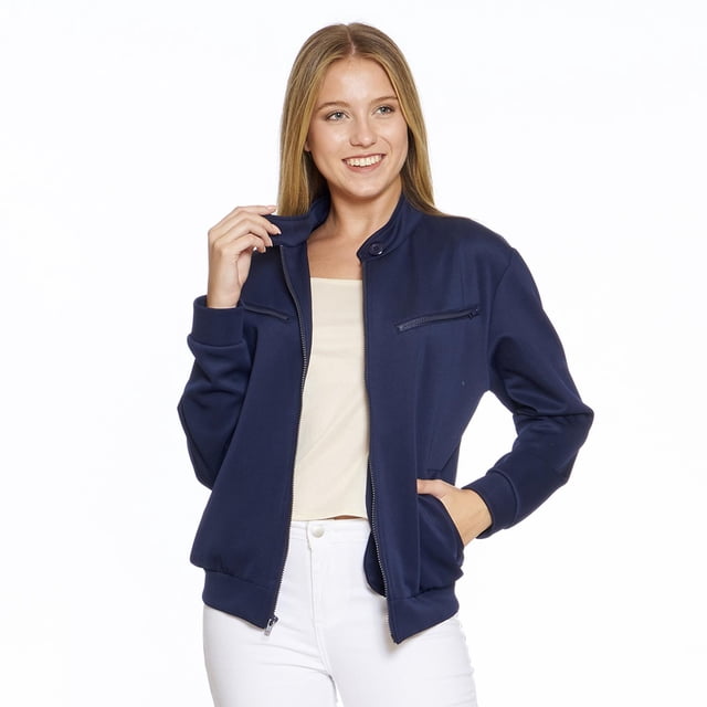 Chamarra Para Mujer Unisex Lisa Con Cierrre Color Marino Básica Comoda 360078 azul marino CH INCÃGNITA 360078