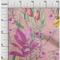 thumbnail image 2 of oneOone Cotton Poplin Twill Medium Pink Fabric Tropical Floral Sewing Fabric By The Yard Printed Diy Clothing Sewing Supplies 56 Inch Wide, 2 of 4