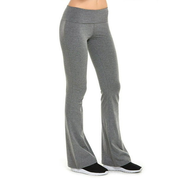Yoga Pants Wide-Leg High-Waist Trousers woman high waist yoga trousers  Woman Elastic Long Pants, Gray, M