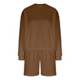 thumbnail image 6 of hotojiny Fall Outfits for Women Two Piece Sets Oversized Sweatshirt with Shorts Sweatsuits Casual Matching Set Travel Tracksuit, 6 of 7