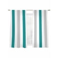 thumbnail image 6 of Teal Grey Striped Sheer Curtains for Living Room Bedroom Geometric Vertical Stripes Minimalist Sheer Curtains 72 Inch Long 2 Panels Set Light Filtering Curtain Window Treatments Drapes, 6 of 6