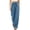 Blue, variant on Women's Summer Loose Casual Pants, Elastic Drawstring Waist, Long Trousers with Pockets Navy S