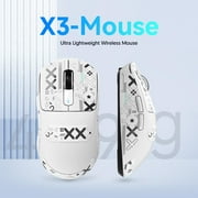 ATTACK SHARK X3 Lightweight Wireless Gaming Mouse with Anti Slip Mouse Grip Tape, Self Adhesive Design Elastics Refined Side Grips Sticker Sweat Resistant Pads/Anti Sweat Paste, Cut to Fit (White)